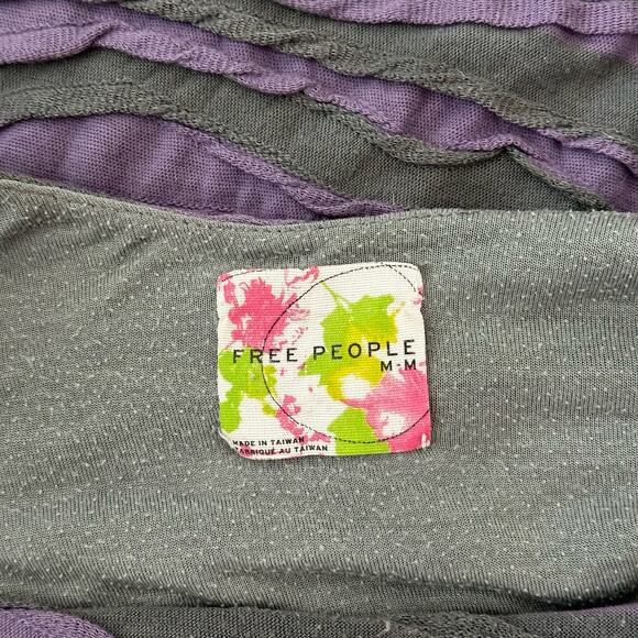 Free People Purple & Grey Striped Bodycon Mini Dress - Picture 5 of 5